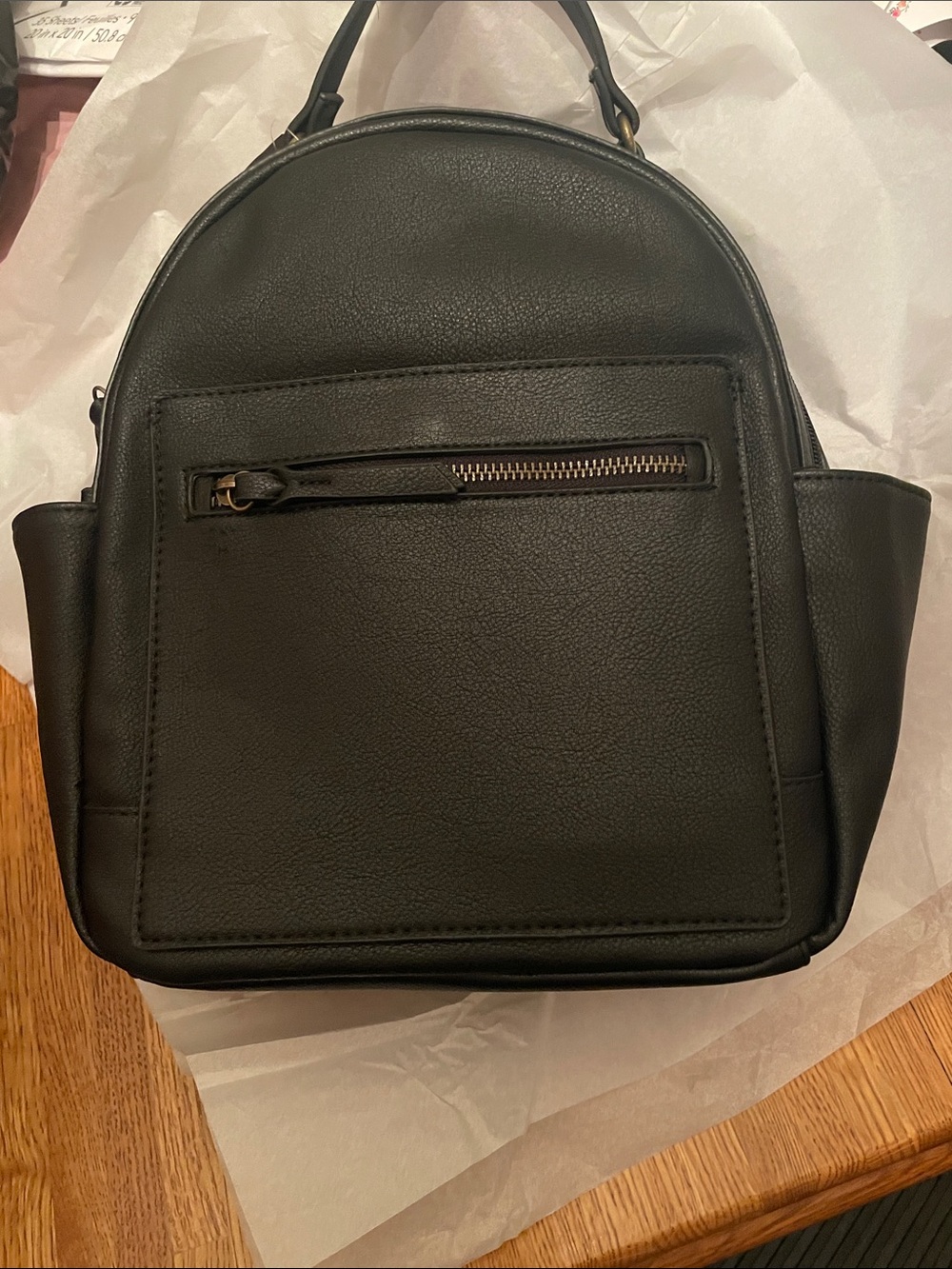 Style & Co. Black Faux Leather Mini Backpack